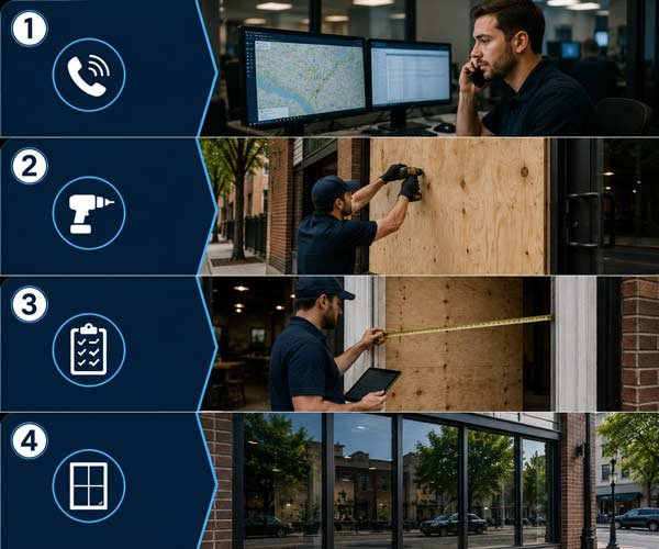 How our emergency board-up response works in four steps