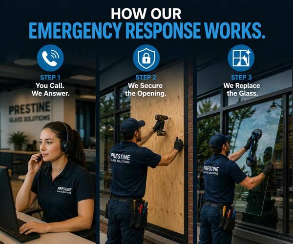 How our emergency glass response works in three steps
