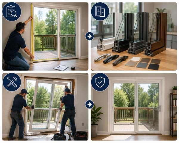 How patio door replacement works at Prestine Glass Solutions