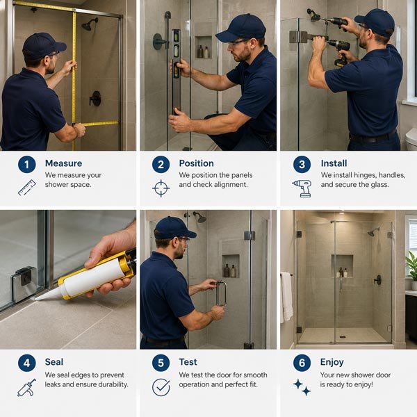 How shower door installation works in five steps