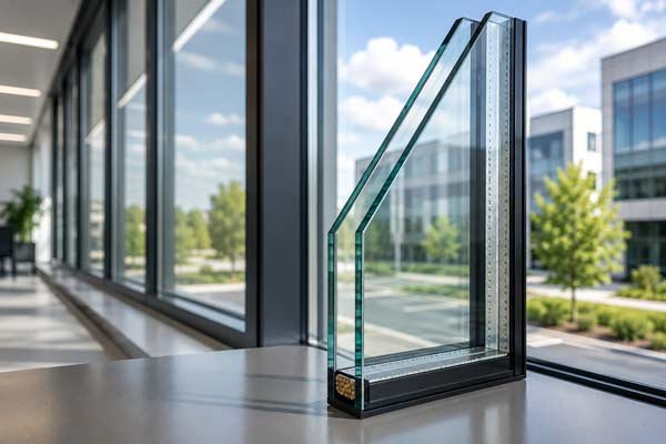 Cross-section of an insulated glass unit (IGU) for commercial windows