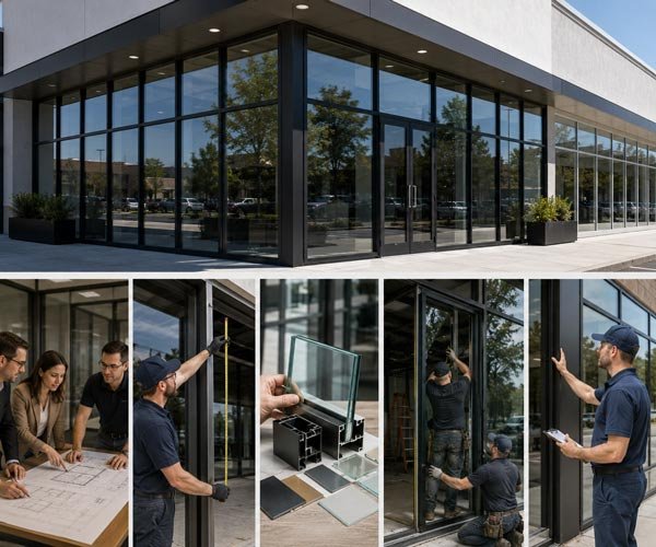 Prestine Glass storefront project process from planning to installation