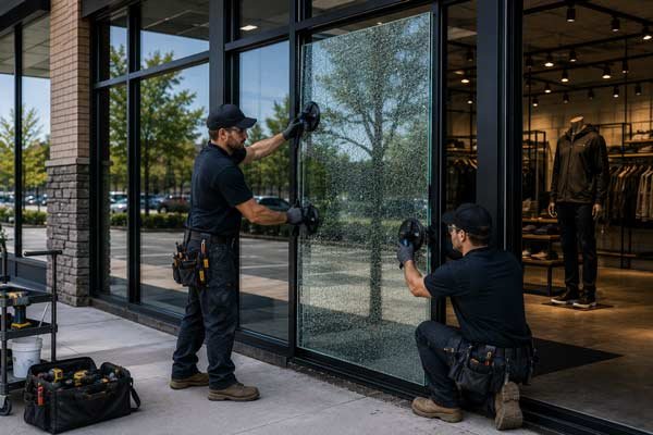 Security glass for storefronts installed by Prestine Glass Solutions