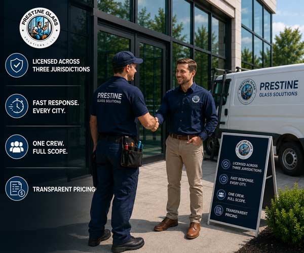 Why choose Prestine Glass Solutions, licensed across DC, MD and VA