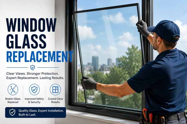Window glass replacement by a Prestine Glass technician