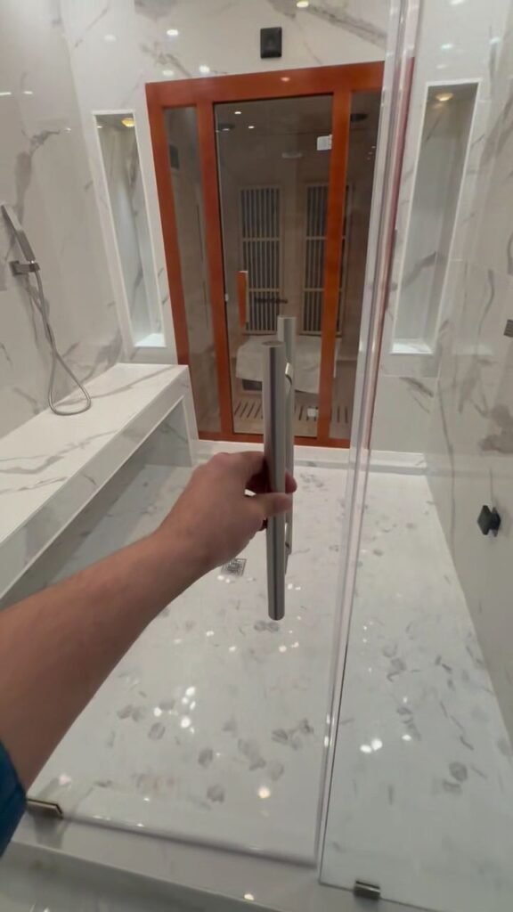 Fitting the handle on a frameless glass shower door
