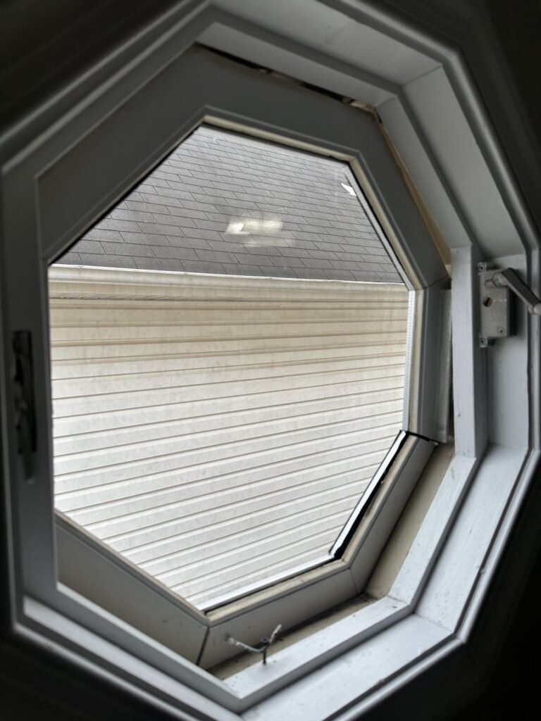Octagon window with new glass